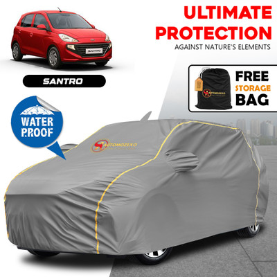 AUTOMOZEXO Car Cover For Hyundai Santro (With Mirror Pockets)(Grey)