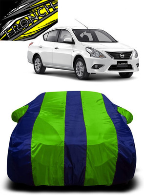 FRONCH Car Cover For Nissan Almera Classic (With Mirror Pockets)(Green, Blue)