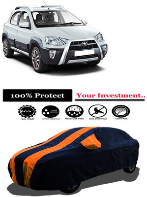 Amexride Car Cover For Toyota Etios Cross 1.4L GD Diesel (With Mirror Pockets)(Orange)