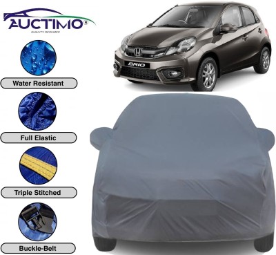 AUCTIMO Car Cover For Honda Brio (With Mirror Pockets)(Grey)