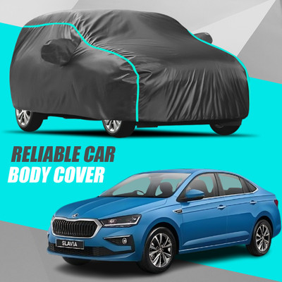 R Rayvin Star Car Cover For Skoda Slavia (With Mirror Pockets)(Multicolor)