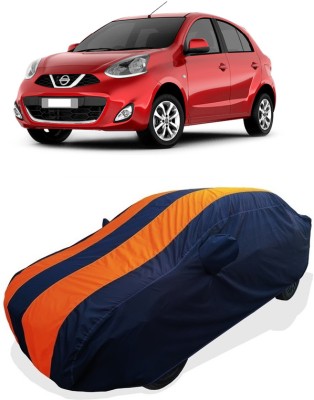 Coxtor Car Cover For Nissan Micra XL CVT (With Mirror Pockets)(Orange)