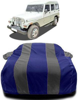Autoprime Car Cover For Mahindra Marshal (With Mirror Pockets)(Grey, Blue)