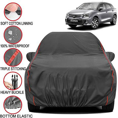 Telescope Car Cover For Toyota Glanza (With Mirror Pockets)(Grey, For 2019, 2020, 2021, 2022, 2023, 2024 Models)