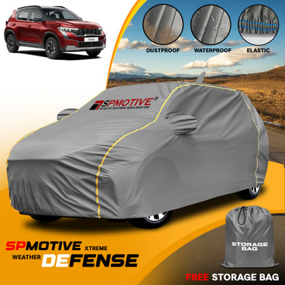 SPMOTIVE Car Cover For Kia Sonet (With Mirror Pockets)(Grey)