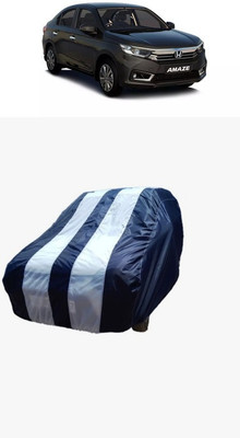 ATBROTHERS Car Cover For Honda Amaze VX i-VTEC (Without Mirror Pockets)(White, Blue)