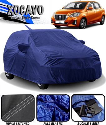 XOCAVO Car Cover For Datsun Go (With Mirror Pockets)(Blue)
