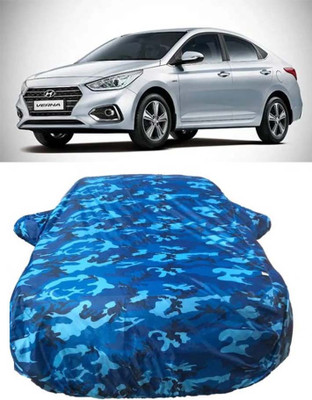 Aoriyon Car Cover For Hyundai Verna 1.6 CRDI AT SX Option (With Mirror Pockets)(Blue)