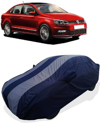 Coxtor Car Cover For Volkswagen Vento (With Mirror Pockets)(Grey)