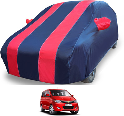 MOCKHE Car Cover For Chevrolet Enjoy (With Mirror Pockets)(Red, Blue)