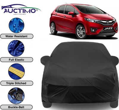 AUCTIMO Car Cover For Honda Jazz (With Mirror Pockets)(Black)