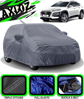 AXLOZ Car Cover For Hyundai Kona (With Mirror Pockets)(Grey)