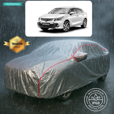 PAGORA Car Cover For Toyota Glanza V Petrol (With Mirror Pockets)(Silver)