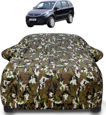 Auto Hub Car Cover For Tata Aria (With Mirror Pockets)(Brown)