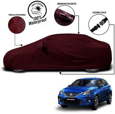 ANTHUB Car Cover For Maruti Suzuki Baleno (With Mirror Pockets)(Red)