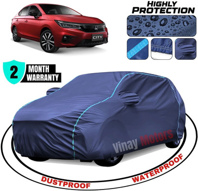VinayMotors Car Cover For Honda City, City EX, City Facelift, City LQ, City LX, City ZX, City i-Dtec, City i-Vtec (With Mirror Pockets)(Blue)