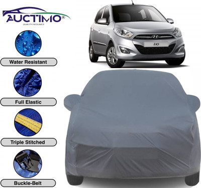 AUCTIMO Car Cover For Hyundai i10 (With Mirror Pockets)(Grey)