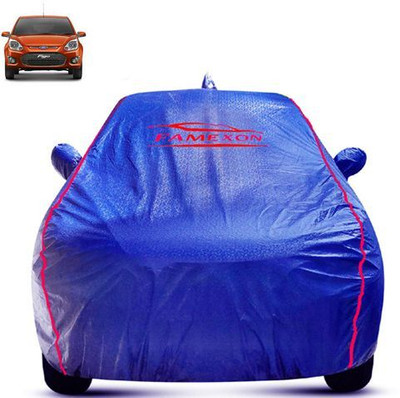 FAMEXON Car Cover For Ford Figo (With Mirror Pockets)(Blue)
