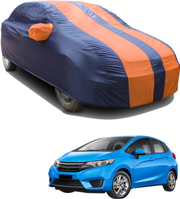 SS FOR YOUR SMART NEEDS Car Cover For Honda Jazz (With Mirror Pockets)(Orange, Blue)
