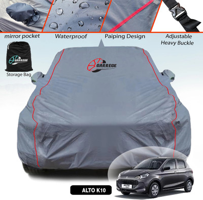GARREGE Car Cover For Maruti Suzuki Alto K10 (With Mirror Pockets)(Grey, For 2019, 2020, 2021, 2022, 2023, 2024 Models)