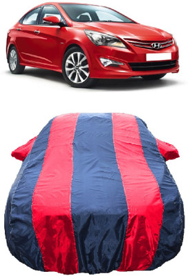 Wegather Car Cover For Hyundai Verna Fluidic DTHR (With Mirror Pockets)(Red)