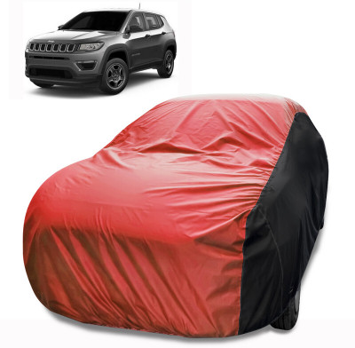 MoTRoX Car Cover For Jeep Compass (Without Mirror Pockets)(Red, Black)