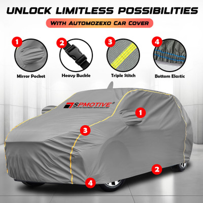 SPMOTIVE Car Cover For Ford Figo (With Mirror Pockets)(Yellow, Black)