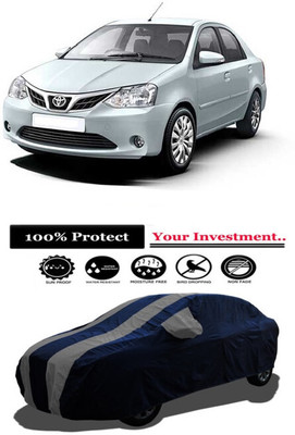 Amexride Car Cover For Toyota Etios 1.5 Xclusive (With Mirror Pockets)(Grey)