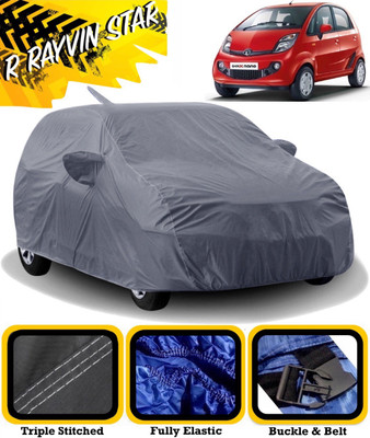 R Rayvin Star Car Cover For Tata Nano (With Mirror Pockets)(Grey)