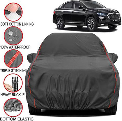 Telescope Car Cover For Skoda Slavia (With Mirror Pockets)(Grey, For 2022, 2023, 2024 Models)