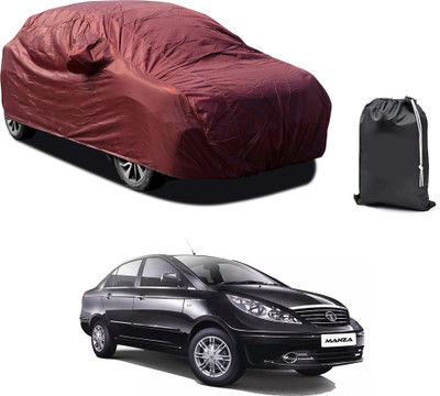 PAGORA Car Cover For Tata Manza (With Mirror Pockets)(Maroon)