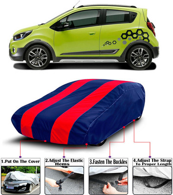 RWT Car Cover For Chevrolet Beat (With Mirror Pockets)(Red, Blue)
