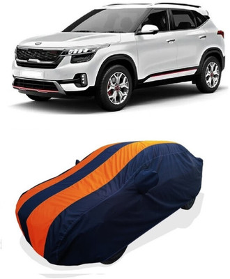 Coxtor Car Cover For Kia Seltos HTX Plus AT D Diesel (With Mirror Pockets)(Orange)