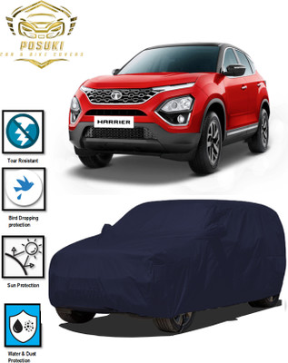 POSUKI Car Cover For Tata Harrier (With Mirror Pockets)(Blue)