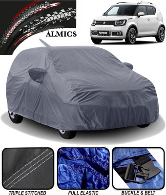 ALMICS Car Cover For Maruti Suzuki Ignis (With Mirror Pockets)(Grey)