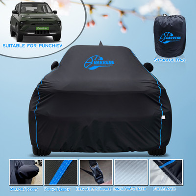 GARREGE Car Cover For Tata Punch EV (With Mirror Pockets)(Black, For 2023, 2024, 2025 Models)