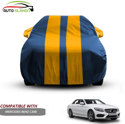 AUTO ALAXON Car Cover For Mercedes Benz C200 (With Mirror Pockets)(Blue, Yellow)