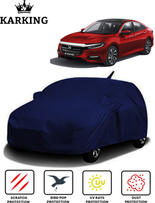 KARKING Car Cover For Honda Civic (With Mirror Pockets)(Blue)