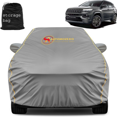 AUTOMOZEXO Car Cover For Jeep Compass (With Mirror Pockets)(Grey)