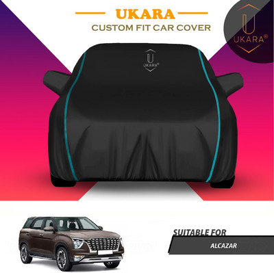 Ukara Car Cover For Hyundai Alcazar (With Mirror Pockets)(Black)