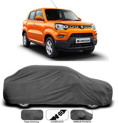 SEBONGO Car Cover For Maruti Suzuki S-Presso (With Mirror Pockets)(Grey, For 2019, 2020, 2021, 2022, 2023, 2024 Models)