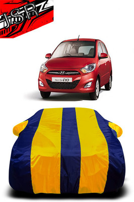 J S R Car Cover For Hyundai i10 Magna 1.1L (With Mirror Pockets)(Yellow, Blue)