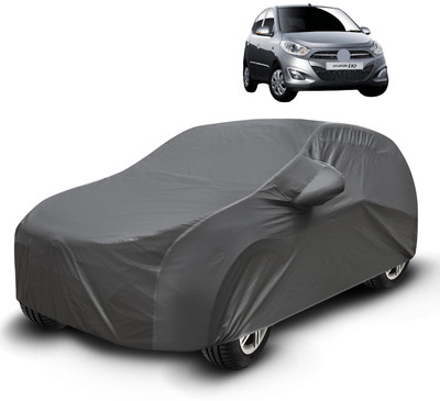 Auto Hub Car Cover For Hyundai i10 (With Mirror Pockets)(Grey)