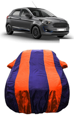Wegather Car Cover For Ford Figo Titanium Blu Petrol (With Mirror Pockets)(Orange)