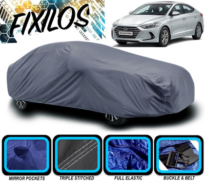 FIXILOS Car Cover For Hyundai Elantra (With Mirror Pockets)(Grey)
