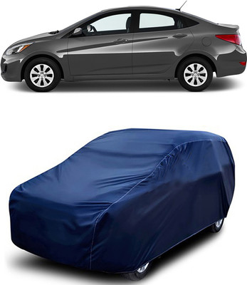 MoTRoX Car Cover For Hyundai Accent (Without Mirror Pockets)(Blue)