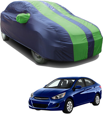 SS FOR YOUR SMART NEEDS Car Cover For Hyundai Accent (With Mirror Pockets)(Green, Blue)