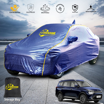 GARREGE Car Cover For Kia Carens (With Mirror Pockets)(Blue, For 2022, 2023, 2024 Models)