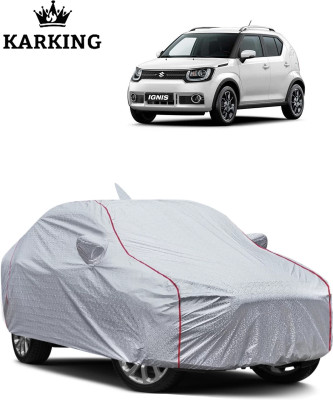 KARKING Car Cover For Maruti Suzuki Ignis (With Mirror Pockets)(Silver)