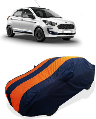 Coxtor Car Cover For Ford Figo Titanium Blu Diesel (With Mirror Pockets)(Orange)